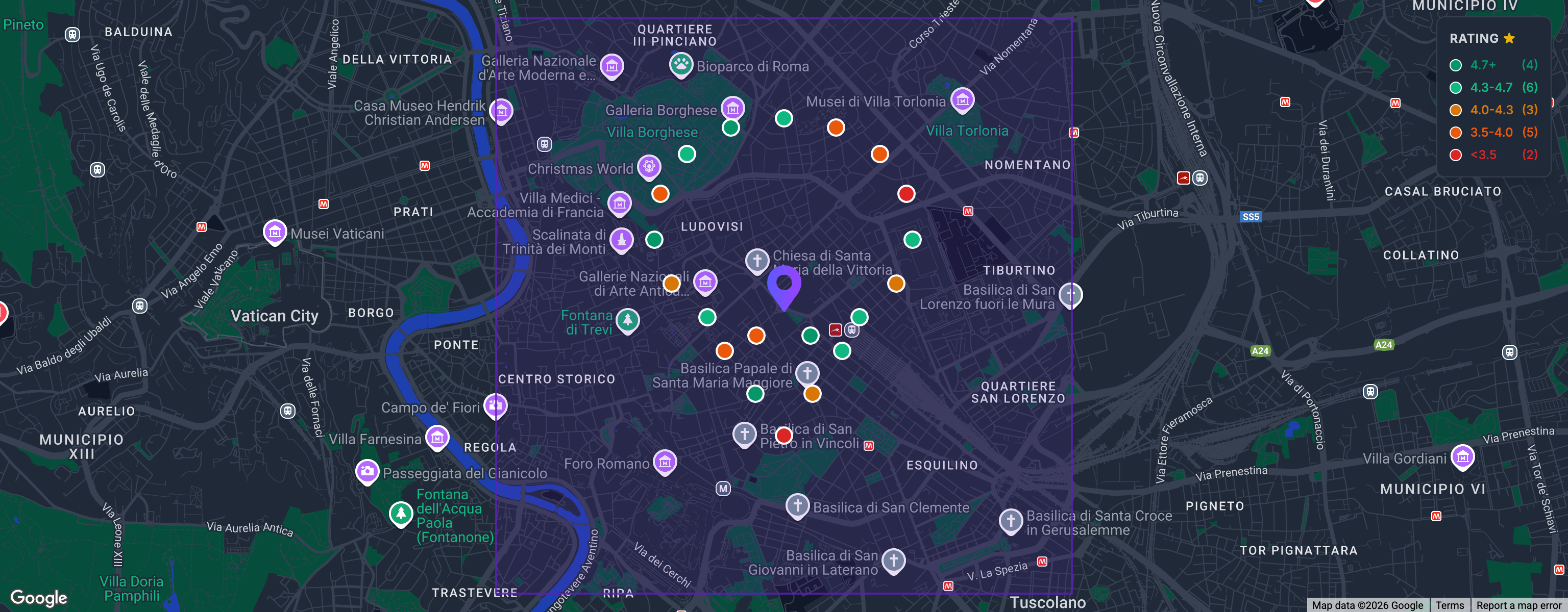 restaurant market analysis map